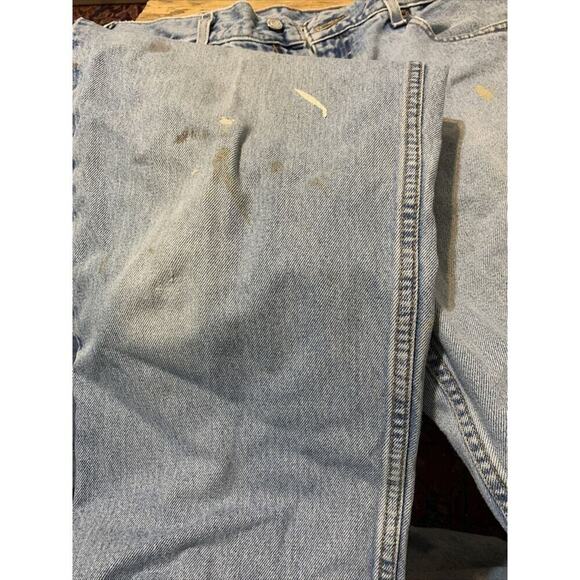Levis 550 Mens Vintage Denim Blue Jeans 38x32 red tab Distressed Paint - Picture 6 of 9